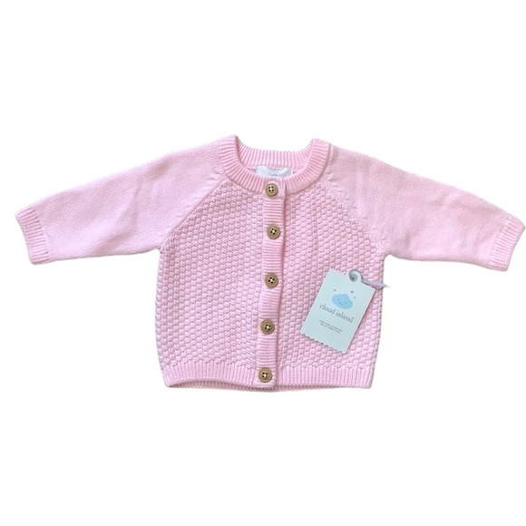 Cloud Island Newborn Girls Pink Cardigan - Picture 1 of 7